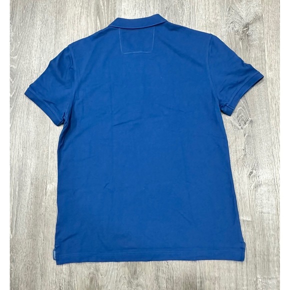 Banana Republic Pique Polo Shirt Men's Large Blue Elephant Slim Casual Golf Polo - Picture 2 of 9